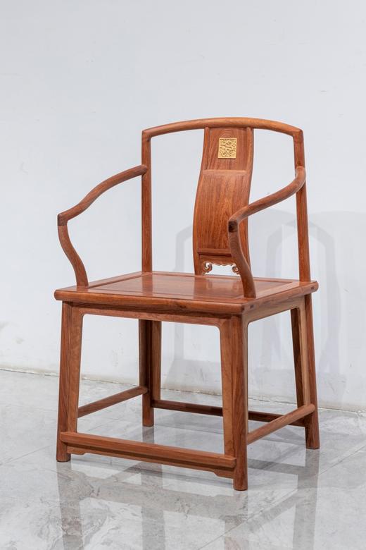 红桥红  家具严选  缅甸花梨（大果紫檀）  【嵌黄杨木 颐和园高扶手 南官帽椅】 商品图1