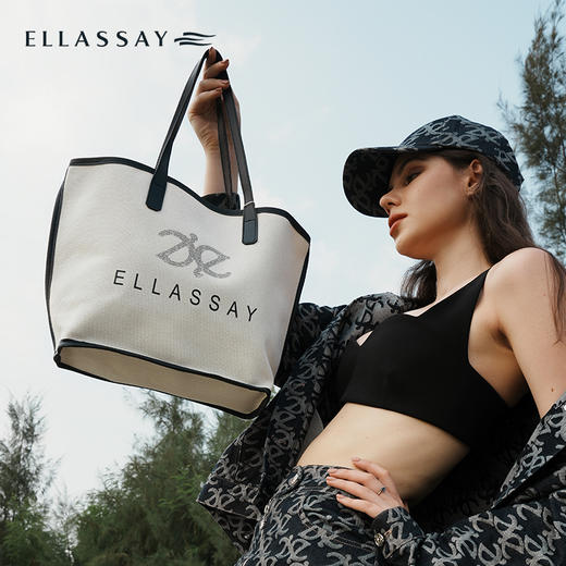 歌力思 经典双E托特包帆布防水包EWZ33BL934 商品图0