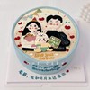 一家三口手绘卡通蛋糕-低糖处理无添加 商品缩略图0