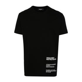DSQUARED2 男士字母徽标印花棉质圆领短袖T恤 黑色 S71GD1451 D20020 900