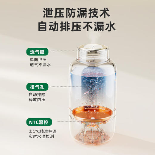 【小家电】BASSENS巴森便携式烧水壶旅行保温316不锈钢电热水壶便携式烧水杯大容量真空恒温壶加热水杯可除氯BS-B90 HF 商品图6