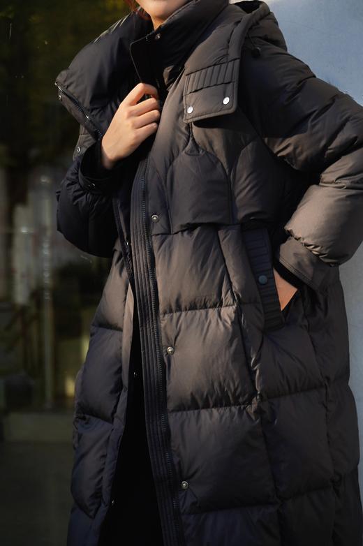 【黑色L1】臣禾 【迎冬羽绒】 连帽中长款加厚羽绒服JZ244070915 商品图4