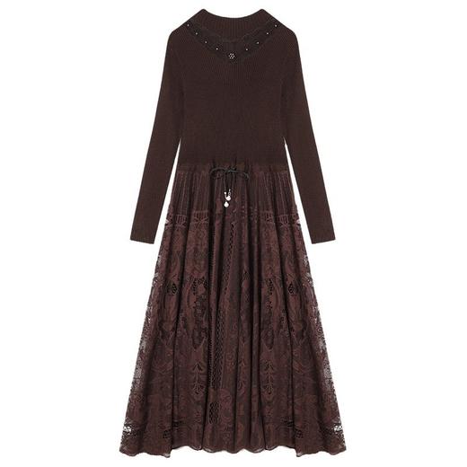 QYHCBB560针织连衣裙女装新品韩版修身中长款时尚毛衣裙a字裙洋气显瘦裙子 商品图4