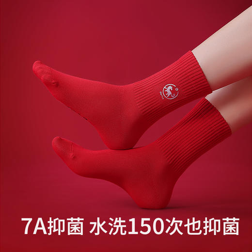 副歌7A抗菌高棉孔庙联名生肖袜男/女袜大红袜中筒袜3双2645/1592（2月5号后发货） 商品图4