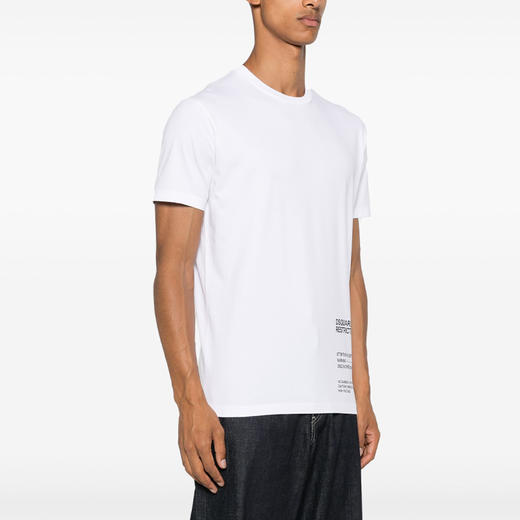 DSQUARED2 男士字母徽标印花棉质圆领短袖T恤 白色 S71GD1451 D20020 100 商品图1