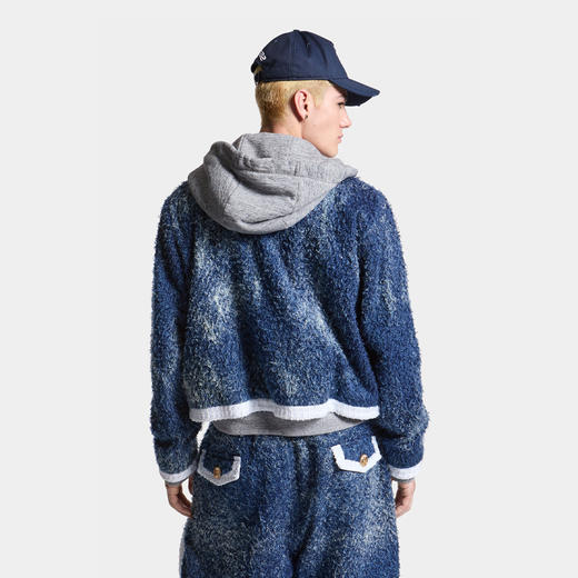 DSQUARED2 男士牛仔毛皮连帽夹克外套 蓝色 S71AN0580 D30001 470 商品图2