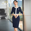 AD轻熟风职业连衣裙女法式撞色西装裙子高端播音艺考主持人正装裙 商品缩略图1