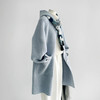 【抓住云朵】24新款可盐可甜蓝色连帽时尚百搭洋气学院风大衣 商品缩略图1