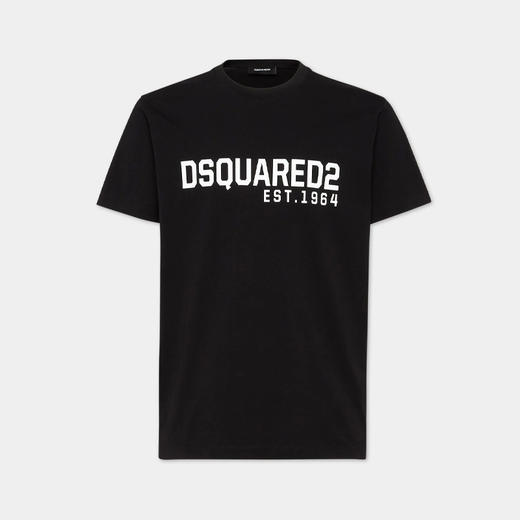 DSQUARED2 男士字母徽标印花棉质圆领短袖T恤 黑色 S71GD1457 D20014 900 商品图0