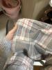 <曾小咸推荐> 灰格抽绳毛呢阔腿裤 日常价139/件 活动价99！！ 商品缩略图1