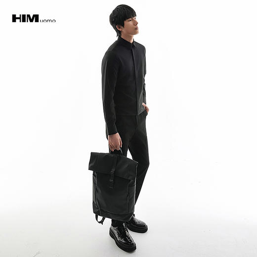 HIM漢崇 经典基础款暗扣长袖衬衫职业通勤商务正装衬衣 2025秋季 商品图1