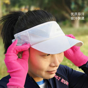 白色三角几何轻量速干防晒排汗运动空顶帽