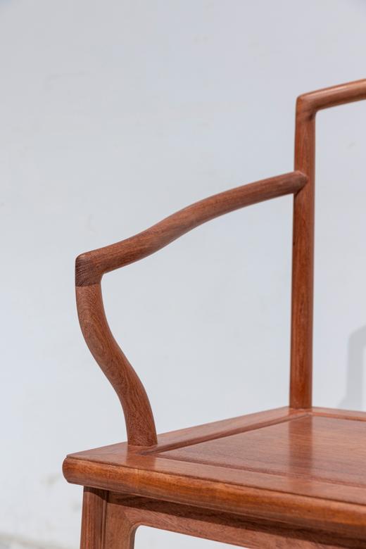 红桥红  家具严选  缅甸花梨（大果紫檀）  【嵌黄杨木 颐和园高扶手 南官帽椅】 商品图2