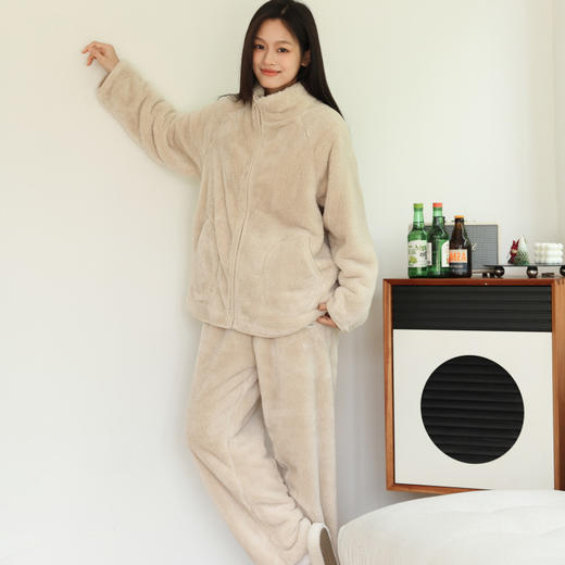 暖绒绒睡衣  可外穿 双面绒 保暖套装 厚毛绒家居服 商品图10