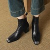 【预售5天】韩版金属方头高跟短筒马丁靴，粗跟弹力时尚显瘦靴LD&6963 商品缩略图3