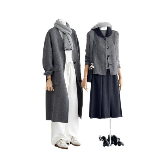 【松间步月】24新款英伦巴恩风时尚精致优雅百搭两件套毛呢大衣 商品图4
