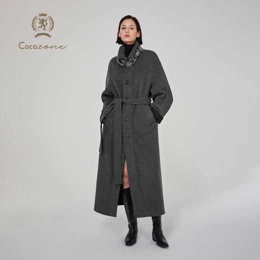 COCO ZONE 绵羊毛山羊绒混纺双面穿长款毛呢外套CC1C2186 商品图4