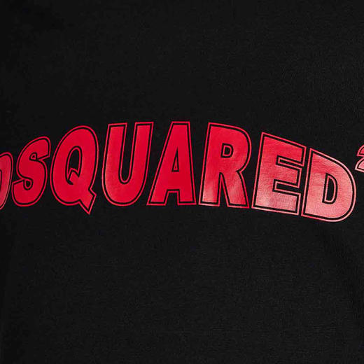 DSQUARED2 男士字母徽标印花棉质圆领短袖T恤 黑色 S71GD1452 D20020 900 商品图2