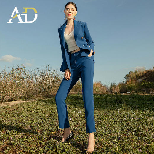 AD克莱因蓝高级感西服正装女秋冬职业装气质女神范总经理西装套装 商品图1