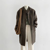 【连帽植物系】24秋冬新款棕绿色高级感复古文艺韩系大衣外套 商品缩略图1