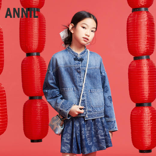 女童牛仔外套春季新款安奈儿童装实体店同款AG515577 商品图0