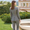 AD秋冬羊毛灰色西装套裤时尚OL人字纹高级感职业装气质正装女套装 商品缩略图4