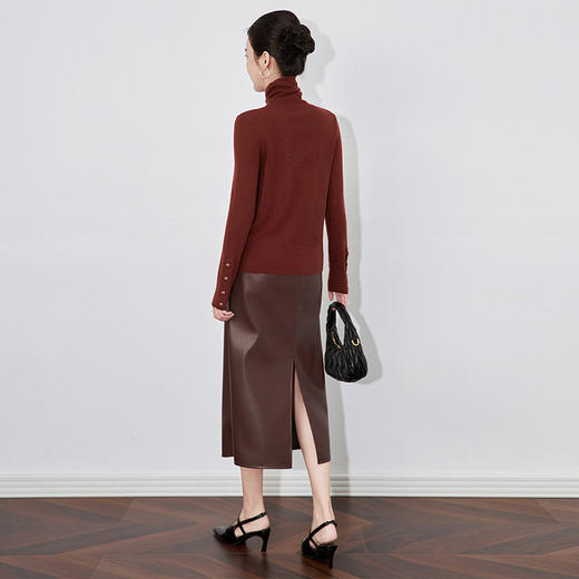 【高货wl】全新升级【铂金会员183/天猫249/差价66】(04939) 洛诗琳简约百搭修身显瘦上衣高级感一粒金属花朵扣针织衫 商品图4