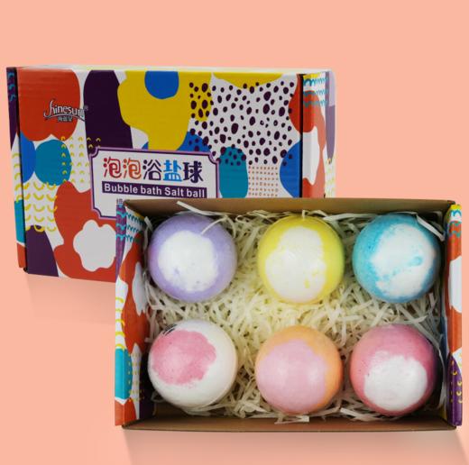 海蓝星-泡泡浴盐球 100g/颗 6颗/盒【玫瑰/小苍兰/牛奶/薰衣草/橙花/洋甘菊】 商品图1