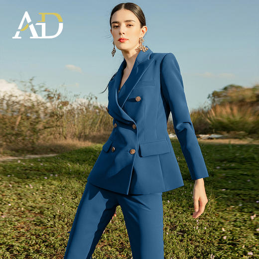 AD克莱因蓝高级感西服正装女秋冬职业装气质女神范总经理西装套装 商品图2