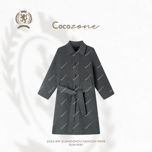 COCO ZONE 绵羊毛山羊绒混纺双面穿长款毛呢外套CC1C2186 商品图0