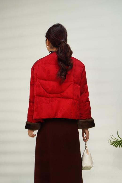 M1臣禾【卡码拍小】【新中式提花鹅绒服】 水貂毛袖（可脱卸）JZ244250227 商品图7