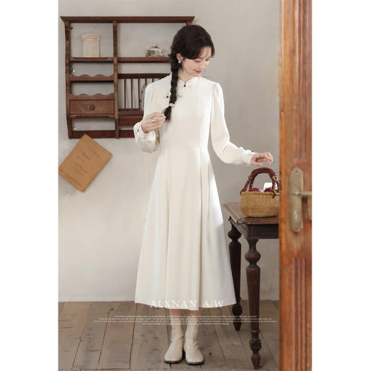 鹿向南《月光与诗》气质连衣裙秋季新款法式休闲显瘦裙子女 商品图3