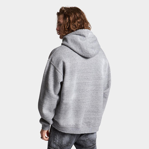 DSQUARED2 男士拉绒混色抓绒宽松版型连帽运动卫衣 灰色 S71GU0696 S25477 860M 商品图3