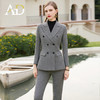 AD秋冬羊毛灰色西装套裤时尚OL人字纹高级感职业装气质正装女套装 商品缩略图1