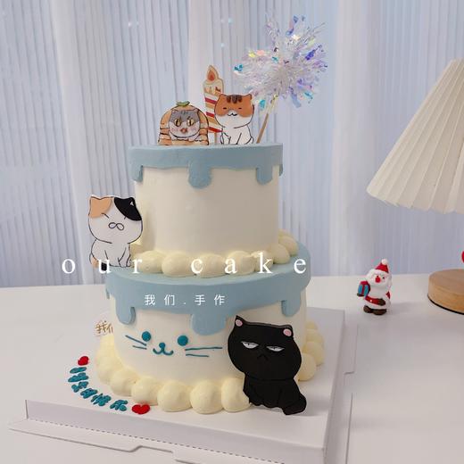 6+4小双层历史是一群喵卡通蛋糕-低糖处理无添加 商品图2