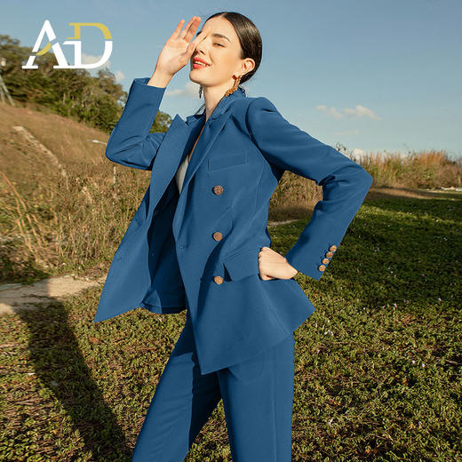 AD克莱因蓝高级感西服正装女秋冬职业装气质女神范总经理西装套装 商品图3