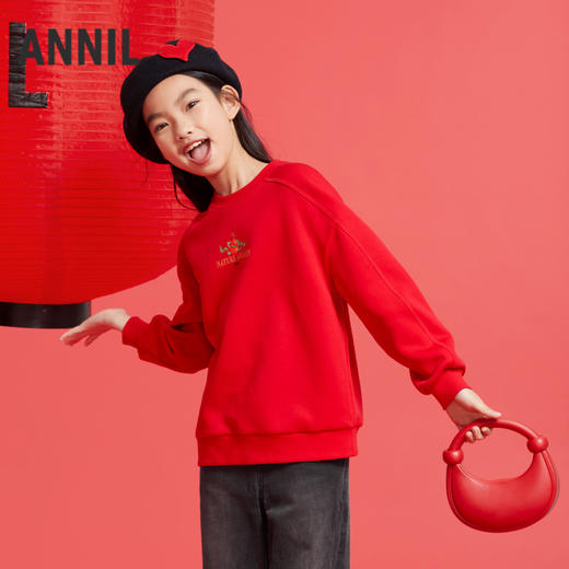 男女童圆领长袖卫衣春季新款安奈儿童装实体店同款AM511563 商品图2