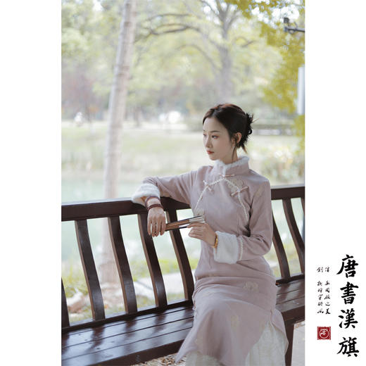 【胭脂雪】粉色复古绣花加厚加绒冬款日常气质改良新中式 商品图2