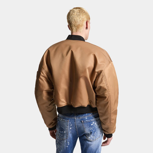 DSQUARED2 男士80 年代尼龙飞行员夹克外套 驼色 S71AN0578 S35411 124 商品图3