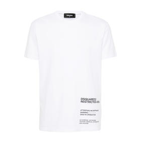 DSQUARED2 男士字母徽标印花棉质圆领短袖T恤 白色 S71GD1451 D20020 100
