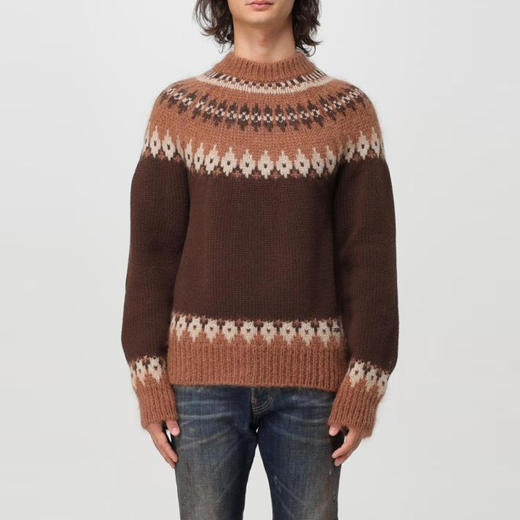 DSQUARED2 男士花纹提花混纺羊毛长袖针织衫 混色 S71HA1310 D13067 962 商品图1