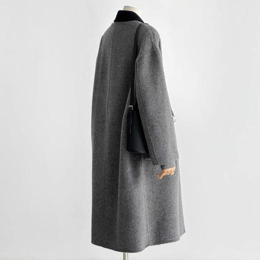 【松间步月】24新款英伦巴恩风时尚精致优雅百搭两件套毛呢大衣 商品图2