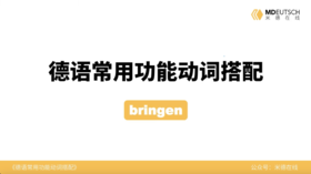德语常用功能动词搭配第6讲 - bringen
