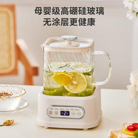 【小家电】BASSENS巴森小方炖全玻璃养生壶煮茶壶养生烧水壶一体水壶恒温壶婴儿母婴级材质迷你煮茶器办公室烧水D1 HF