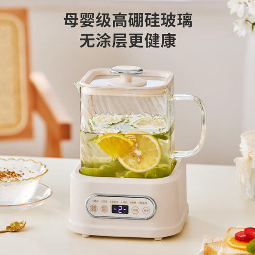 【小家电】BASSENS巴森小方炖全玻璃养生壶煮茶壶养生烧水壶一体水壶恒温壶婴儿母婴级材质迷你煮茶器办公室烧水D1 HF 商品图0