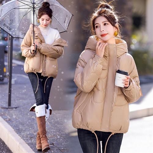 新款短款棉服休闲通列保暖百搭重工艺减龄韩版连帽外套棉衣HMQY5166-1 商品图0