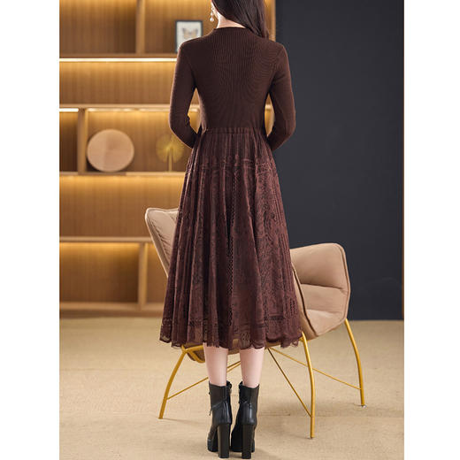 QYHCBB560针织连衣裙女装新品韩版修身中长款时尚毛衣裙a字裙洋气显瘦裙子 商品图2