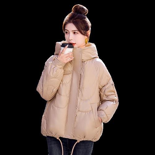 新款短款棉服休闲通列保暖百搭重工艺减龄韩版连帽外套棉衣HMQY5166-1 商品图4