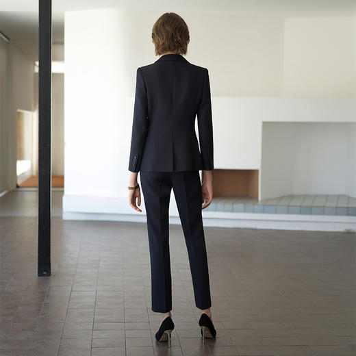 AD秋季藏青色时尚西服外套修身气质职业小西装套装女公务员面试装 商品图5