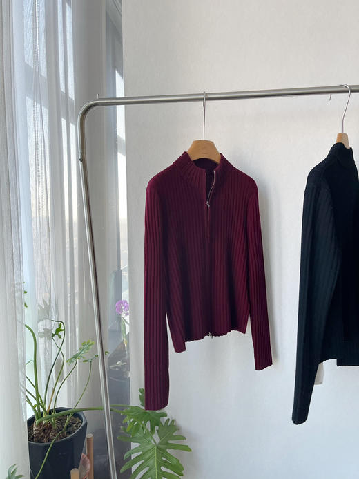 【新年系列】噢蜜ooomeooo螺纹显瘦双拉头羊毛开衫 商品图10